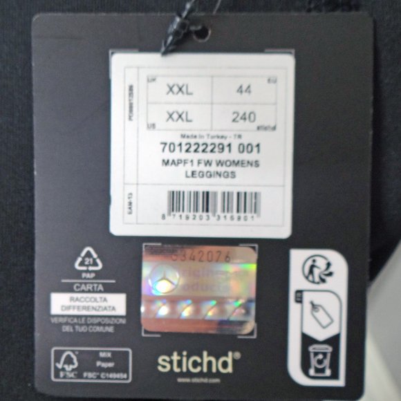 Mercedes AMG Petronas F1 Leggings -Black- Womens- SZ XXL/ 2X NWT Formula 1 - Picture 8 of 9